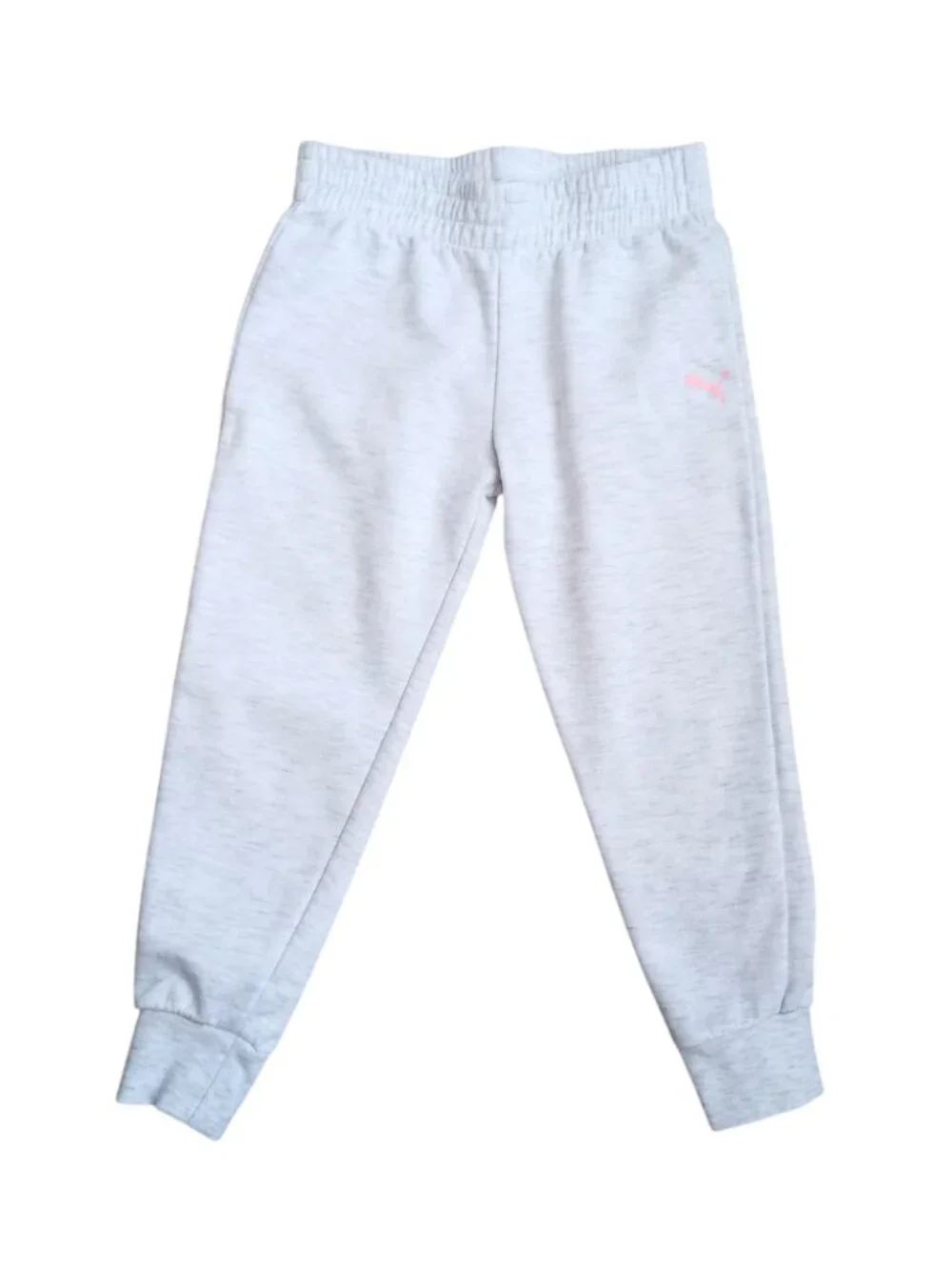 Puma Girls Gray Fleece Joggers - Classic Activewear Sweatpants, Size 6